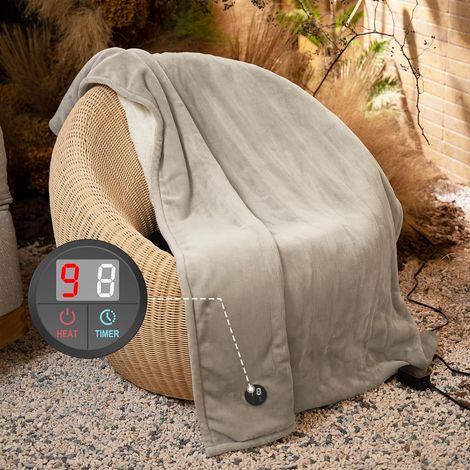 Couverture Chauffante 130x180cm Une Touche Plaid Chauffant Kaki — photo 2