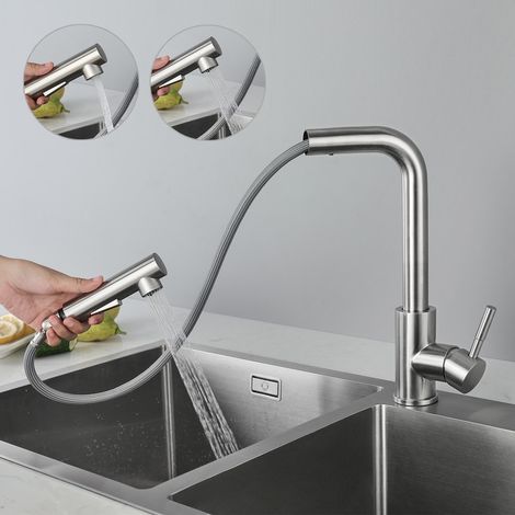 CECIPA  2 en 1 Évier 1 Bac Inox 50 x 45 x 18,5 cm + Robinet de Cuisine Inox Extractible (Sans distributeur de savon) — photo 4