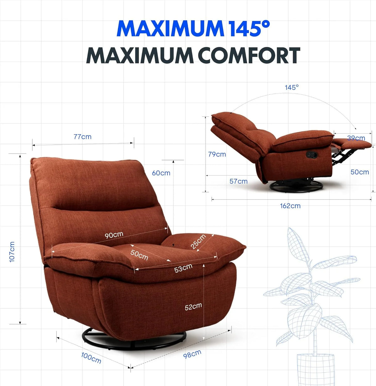 2026 Fauteuil inclinable FLEXISPOT XC6, canapé pivotant à bascule, fauteuil TV avec dossier réglable, fauteuil inclinable pou
