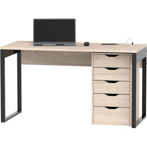 Mobimarket – Cajonera 5 tiroirs en aggloméré blanc – Dimensions 71 x 40 x 43 cm – Guides métalliques pour tiroirs – Montage nécessaire — photo 4