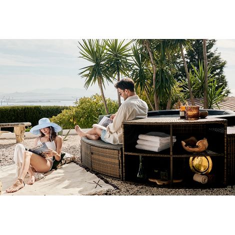 Netspa – Spa portable semi-rigide Octopus 6 places – Dimensions Ø 193 cm x H 73 cm – Moteur intelligent avec filtration et chauffage – Pack mobilier 5 modules — photo 3