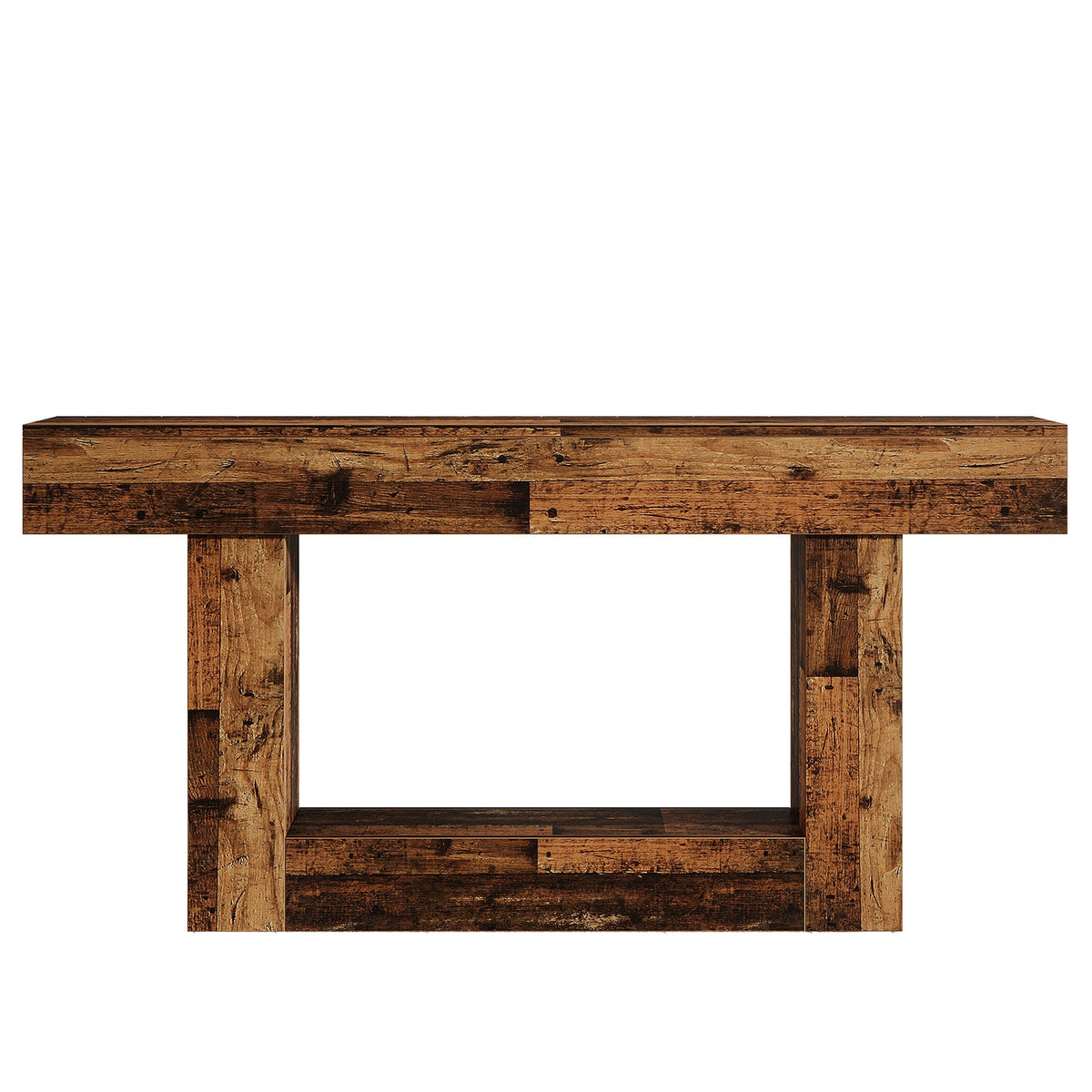 Tribesigns Table console en bois de 160 cm, Table de canapé de ferme à 2 niveaux Table d'entrée