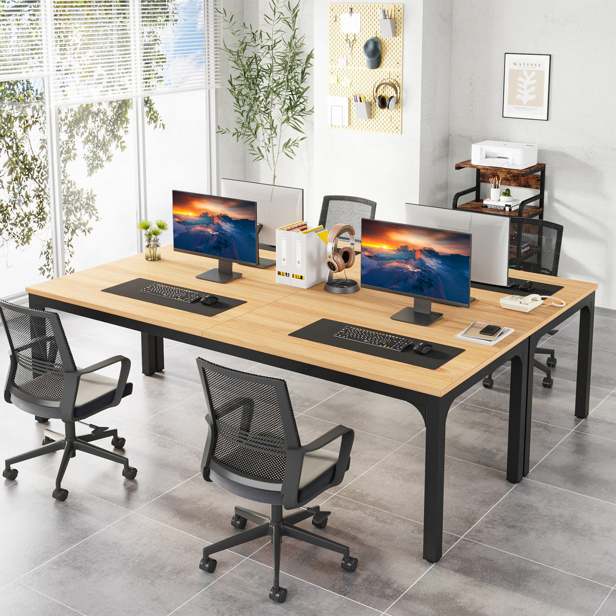 Tribesigns Bureau d'ordinateur, Bureau informatique Table longue pour deux