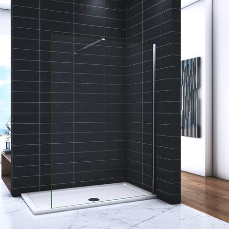 Ocean Sanitaire – Paroi de douche 120x200cm – Verre 8mm avec traitement anticalcaire – Barre de 90cm incluse – Montage réversible — photo 1