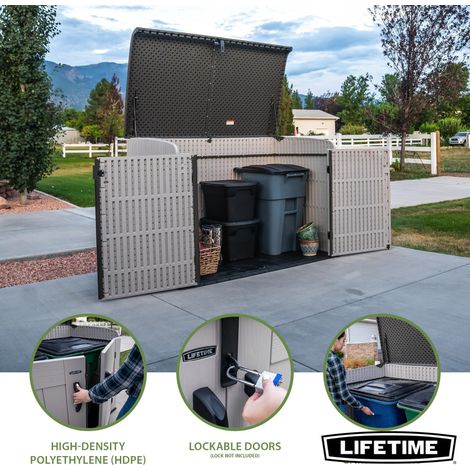 Lifetime – Coffre de rangement jardin en polyéthylène haute densité – Dimensions 191,5 x 108,9 x 131,6 cm – Capacité 2,12 m3 – 60170 — photo 5