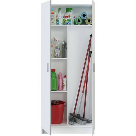 Dmora – Armoire murale de salle de bain 2 portes – 3 étagères modulables – Panneau mélaminé 15mm – Dimensions 37x180h cm – Poids max 45 kg — photo 1