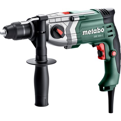 Metabo – Perceuse à percussion 800W – Vitesse 0-3200/min – Mandrin à serrage rapide – Ø perçage béton 18mm – Coffret plastique inclus