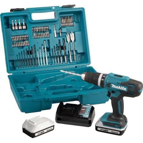 Makita – Perceuse visseuse à percussion 18V 42 Nm – 2 batteries 18V 2Ah – Mandrin 13 mm – Moteur Brushless – Couple 42Nm – HP488DAEX1 — photo 1