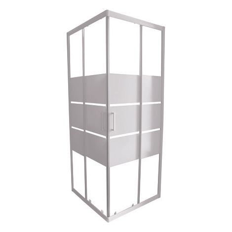 ONDEE ZEN - Porte de douche MISSI - Accès d'angle - Finition Blanc - 80x185cm — photo 1