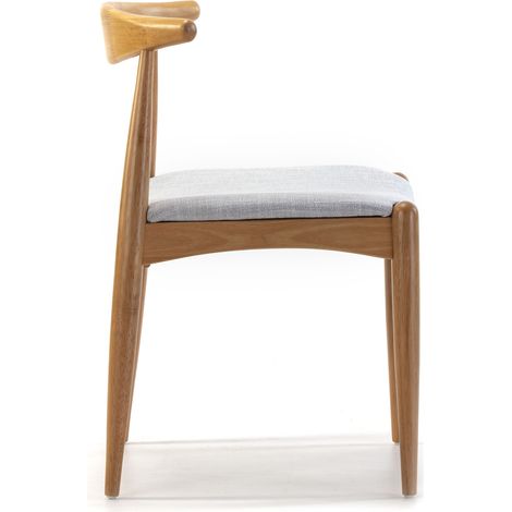 Vs Venta-Stock – Pack de 2 chaises Corzo en bois massif – Couleur chêne – Dimensions 52,5 cm x 50 cm x 74,5 cm – Confort optimal avec patins ABS — photo 3