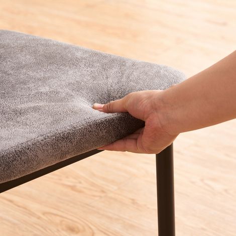 Jymtom – Lot de 6 chaises en tissu daim gris clair – Dossier capitonné ergonomique – Pieds en métal – Charge max 120 kg — photo 5