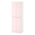 2026 Armoire de Rangement Moderne à 4 Portes - Couleur Rose et Blanc