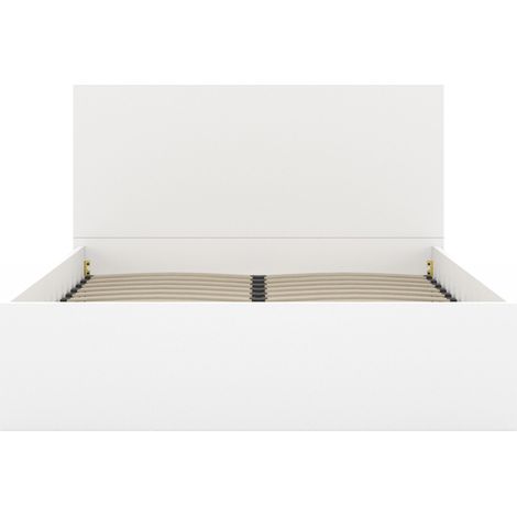 Idmarket – Lit coffre double SEASIDE 140 x 190 cm – Tête de lit – Sommier 24 lattes en bois – Coffre de rangement avec vérins de levage — photo 3