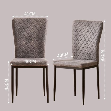 Jymtom – Lot de 6 chaises hautes en daim PU gris foncé – Dossier ergonomique – Pieds en métal – Charge max 100 kg – Pour salle à manger et salon — photo 5