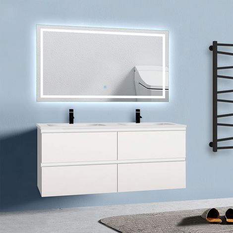 Acezanble – Miroir lumineux de salle de bain 120 x 80 cm – Éclairage LED anti-buée – IP44 – Interrupteur tactile – Montage vertical/horizontal — photo 3