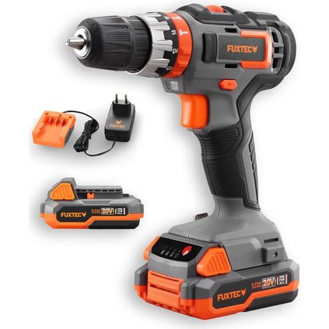 Perceuse-visseuse à percussion sans fil 20V FUXTEC FX-E1SBS20 - Set avec 2 batteries 2Ah et chargeur 1A