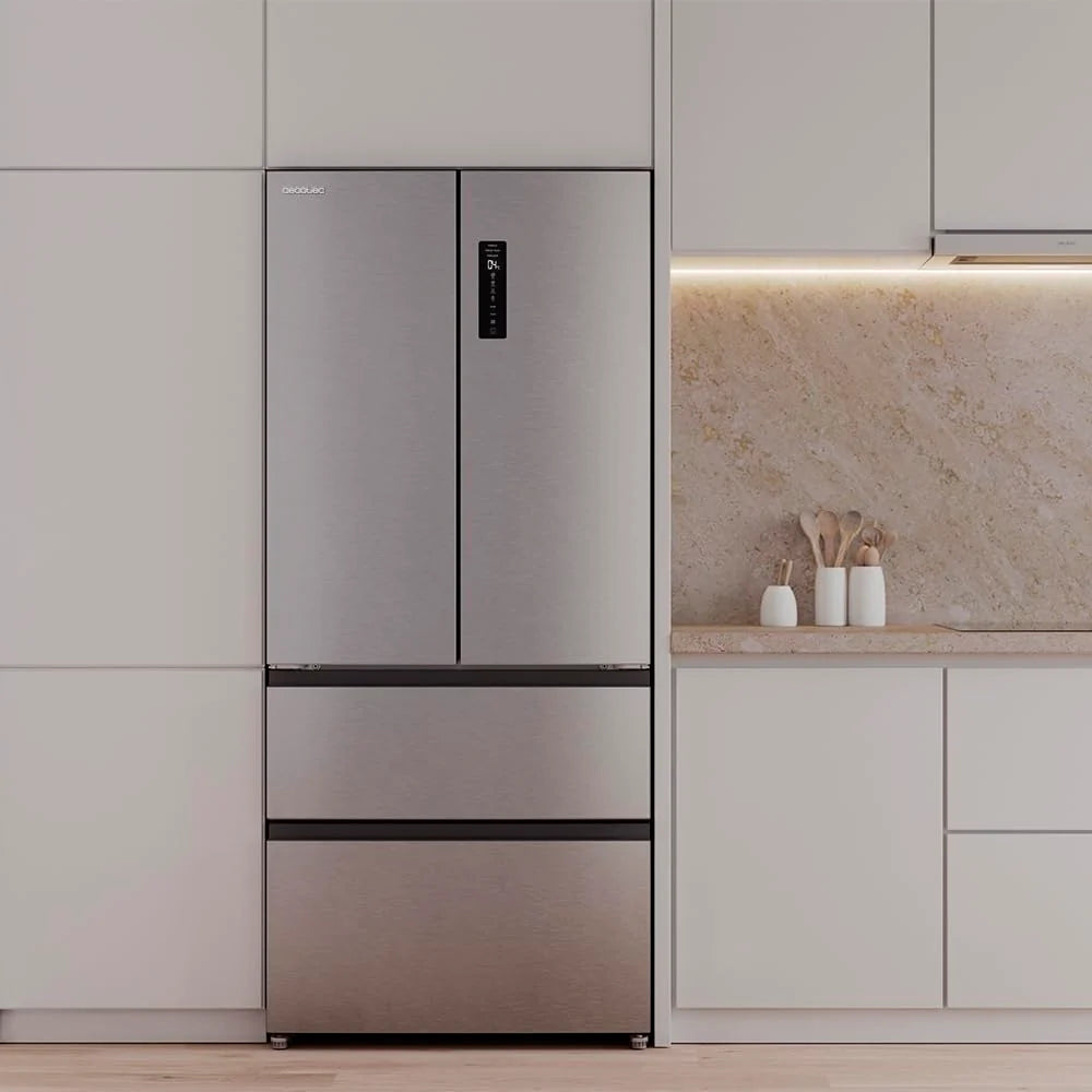 2026 Cecotec Réfrigérateur Porte Française de 4 Portes Semi-Intégrable 458L Total No Frost Bolero CoolMarket F2D 458 SBI Inox