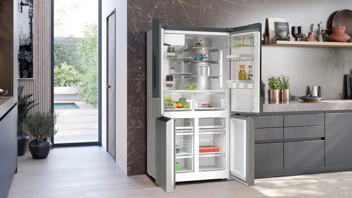 2026 SIEMENS KF96NVPEA iQ300 Multi-Door-Kühlschrank, 183 x 91 cm, 405 L Kühlen & 200 L Gefrieren, hyperFresh längere Frische