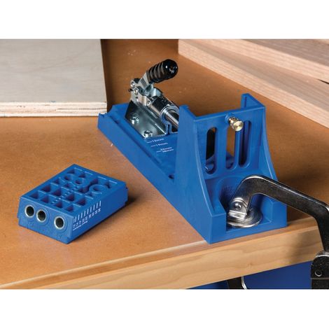 Gabarit de perçage Kreg K4 – Guide à 3 trous en acier trempé – Réglage 3,2 mm – Épaisseur matériaux 12,7 à 38,1 mm — photo 3
