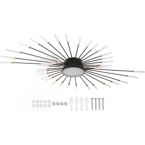 Eosnow – Plafonnier LED moderne 42 têtes – Acrylique et fer – Lumière neutre 110-240V – Pour salon et chambre – Taille 128 cm x 9 cm — photo 3