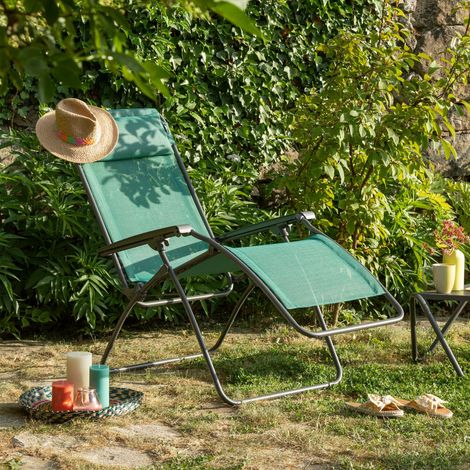 Fauteuil Relax Transat Jardin - Chaise Longue Zéro Gravité - Rclip - Batyline® Iso - Vert Chlorophylle - Lafuma Mobilier — photo 4