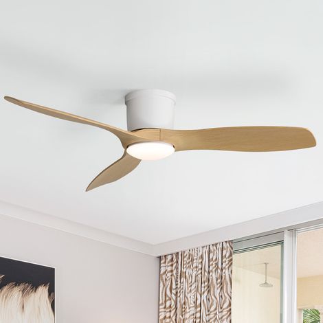 Ventilateur de plafond 132 cm – Éclairage LED tricolore – Télécommande 6 niveaux – Moteur à courant continu silencieux – Pales ABS aspect bois — photo 5