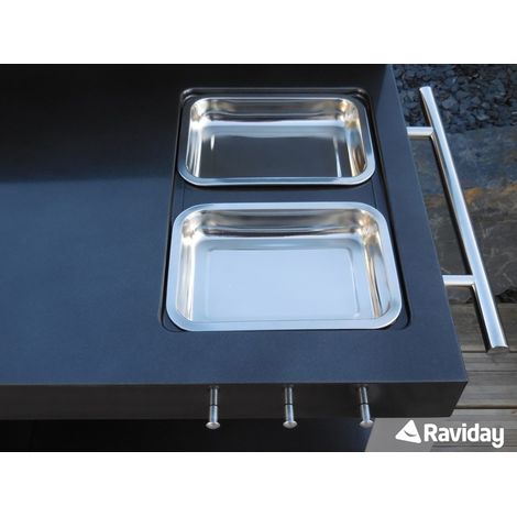Desserte de jardin pour Plancha / Barbecue COOK'IN GARDEN Nova XL - Acier - Avec Crédence - Étagère - Porte Serviette - Porte Ustensiles - Gris — photo 5