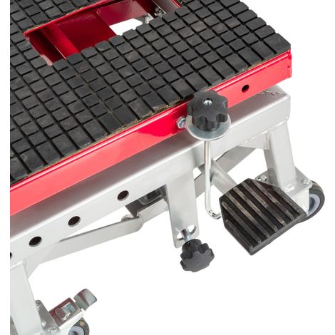 Mw Tools – Lève-moto hydraulique mobile 135 kg – Hauteur levée 870 mm – Table 410 x 340 mm – 4 roues pivotantes – MSB135 — photo 4