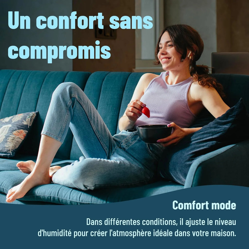 2026 Noaton Déshumidificateur Portable Silencieux, 24L/jour, Minuterie 24h, Réservoir 5,5L, Drainage Continu, avec Dégivrage