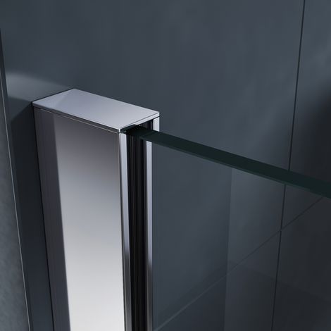 SIRHONA Porte de douche à l'italienne, Paroi de douche pour salle d'eau Panneau en verre de sécurité 6mm avec barre de support 70x200cm — photo 5
