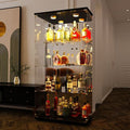 Tanant – Vitrine en verre noire autoportante avec 4 étagères et éclairage LED – Double porte en verre – Dimensions 36 x 80 x 164 cm — photo 1