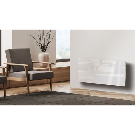 Radiateur à inertie CARRERA - Ceramique Verre Blanc LCD 2000W - Blanc — photo 3