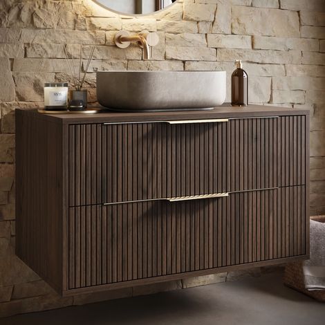 Badplaats Meuble sous-vasque Rimini 80 cm - Noyer brun -  Meuble — photo 2