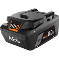 AEG – Batterie Pro Lithium 18V 8,0 Ah – Technologie HD SYNC – Protection surcharge et surchauffe – Jauge d'autonomie intégrée