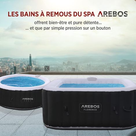 Arebos – Spa gonflable 4 personnes 154x154cm – 100 jets de massage – Température réglable jusqu'à 40°C – Système de filtration efficace — photo 3