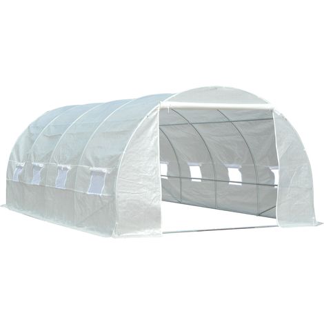 Outsunny – Serre tunnel 18 m² – Châssis tubulaire renforcé 24 mm en acier – 6 x 3 x 2 m – 8 fenêtres anti-UV – Montage rapide — photo 1