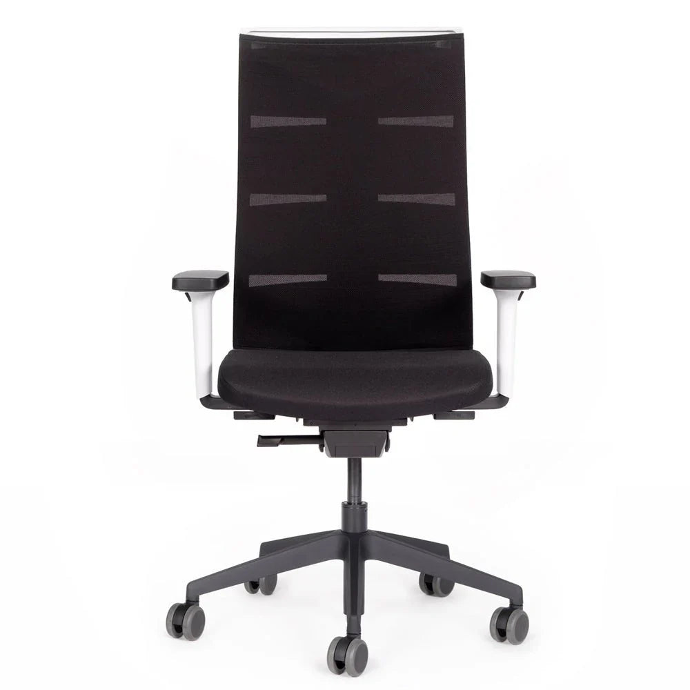 2026 Fauteuil de bureau ergonomique Agilis Matrix MT12 à dossier en maille et inclinaison lente, édition spéciale, noir pur (