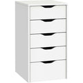 Mobimarket – Cajonera 5 tiroirs en aggloméré blanc – Dimensions 71 x 40 x 43 cm – Guides métalliques pour tiroirs – Montage nécessaire — photo 1