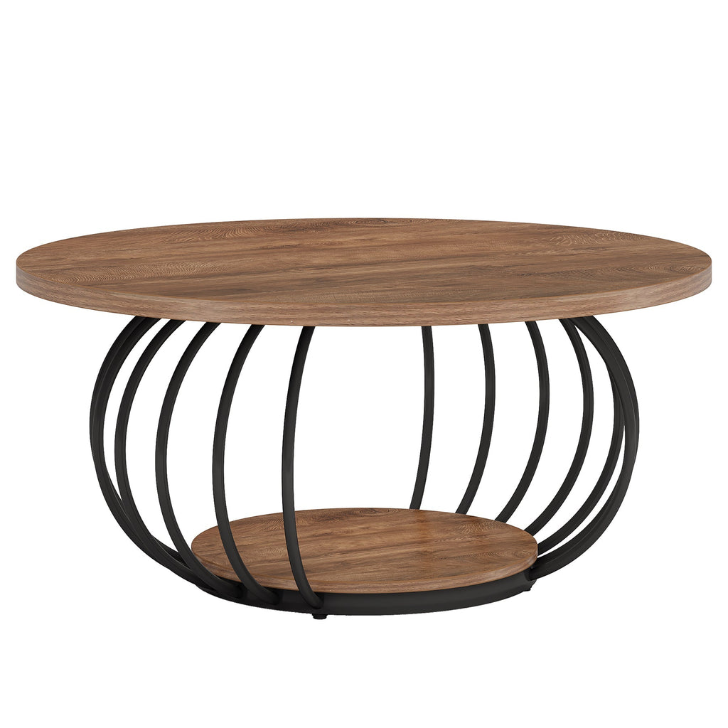 Tribesigns Table basse 100 cm, Table de cocktail centrale à 2 niveaux