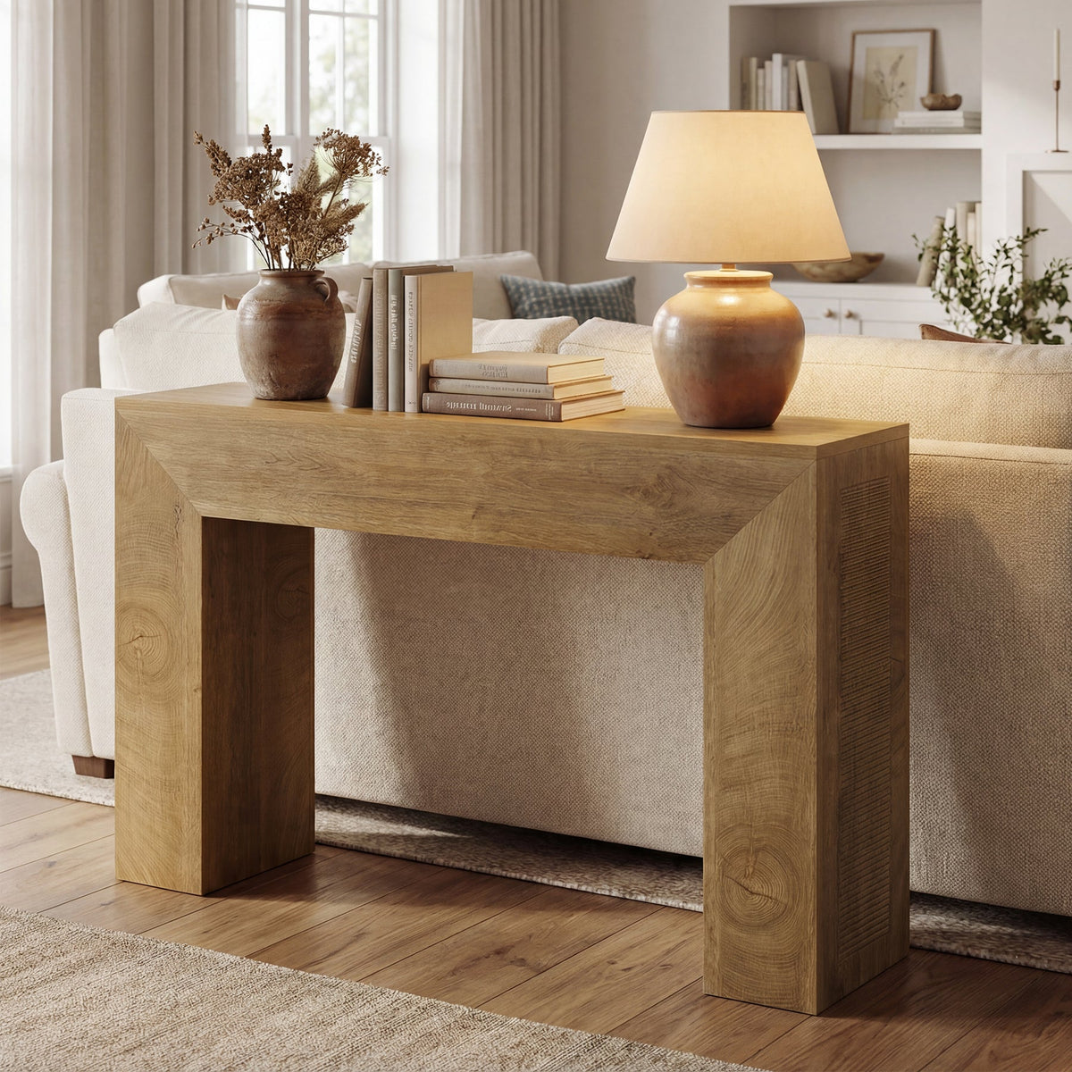 Tribesigns Console pour l'entrée, Table d'appoint étroite de 110 cm de long style campagnard