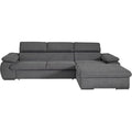 Casa Baoli – Canapé d'angle convertible 5 places tissu gris foncé – Méridienne droite – Coffre de rangement – Dimensions couchage 210x124cm — photo 1