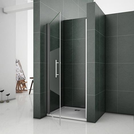Aica Sanitaire – Porte de douche 70x185cm – Porte pivotante en niche – Verre 6mm anticalcaire – Profilé aluminium chromé – Montage facile — photo 2