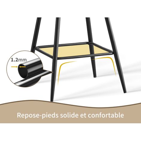 JYMTOM Lot de 4 tabourets de bar chaises en velours,Siège rembourrée, pieds en métal,tabouret. chaises à manger, bars, jambes métalliques-orange — photo 5