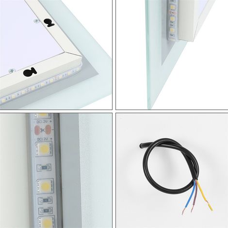 Acezanble – Miroir lumineux de salle de bain 120 x 80 cm – Éclairage LED anti-buée – IP44 – Interrupteur tactile – Montage vertical/horizontal — photo 5