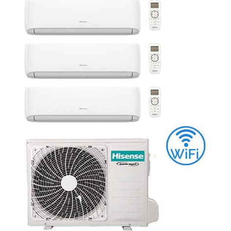 Hisense – Climatiseur réversible 9000 + 9000 + 12000 BTU – Wifi – Inverter R32 – Classe A++/A+ – Autonettoyage – Super refroidissement — photo 1