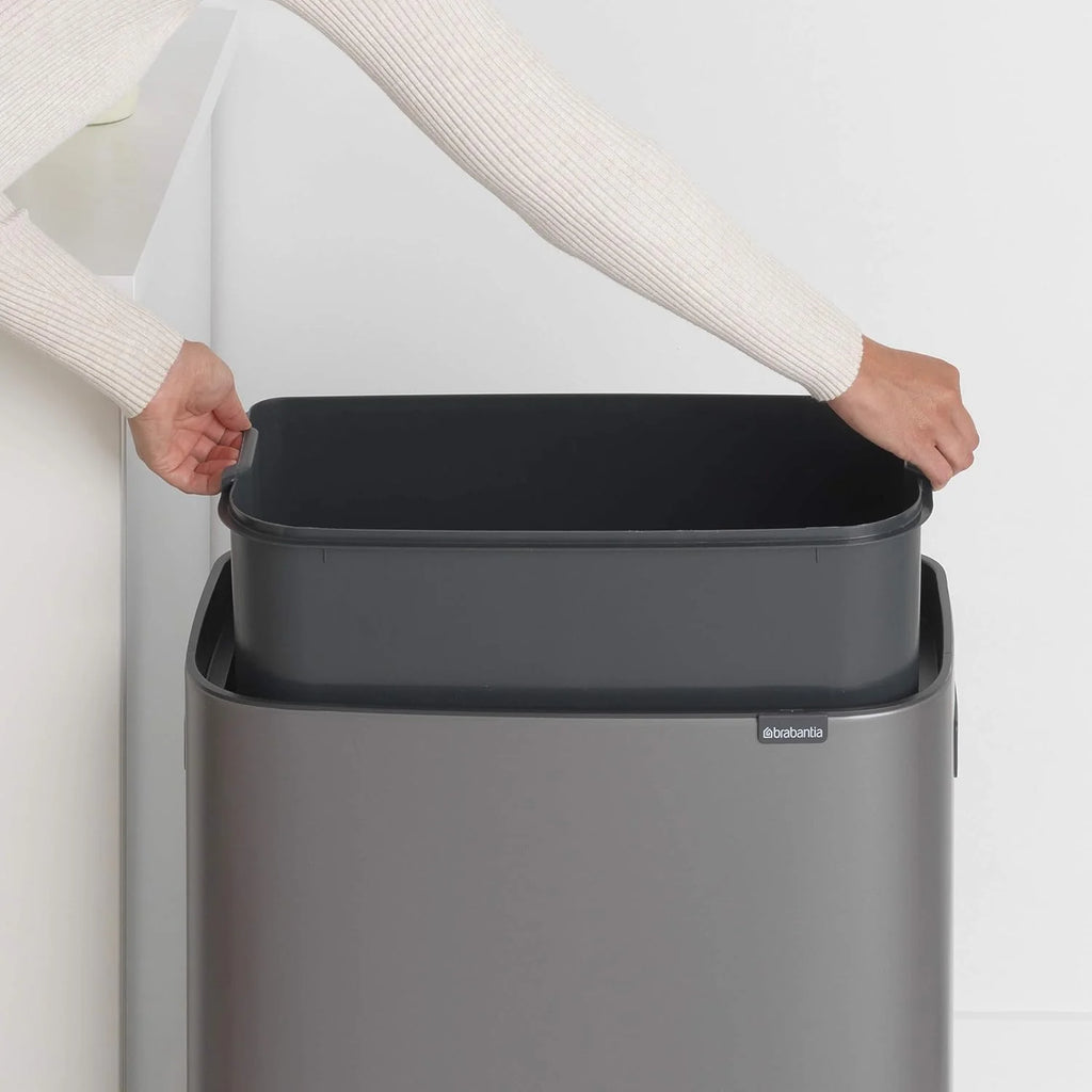 2026 Poubelle Brabantia, acier mat, anti-traces de doigts, 2 x 30 L
