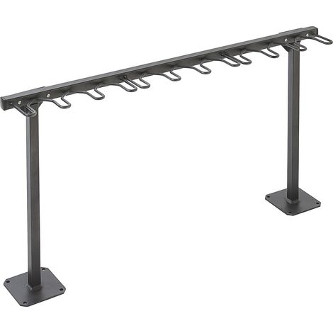 Mottez – Support range 9 trottinettes au sol – Charge maximale 100kg – Peinture antirouille – Dimensions 119x20x59cm – Emplacements pour antivols