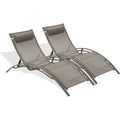 Dcb Garden – Lot de 2 bains de soleil empilables en aluminium – Dossier réglable 5 positions – Toile plastifiée résistante – Confortable têtière — photo 1