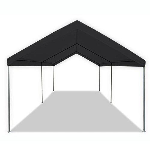 10x20 ft Straight Leg Instant Canopy Tent with Sidewalls, Pop-Up Outdoor Party Shelter & Carport, Black