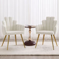 Wahson Lot de 2 chaises de salle à manger en fausse fourrure – Dossier ergonomique – Pieds en métal doré – Confort optimal – Blanc — photo 1